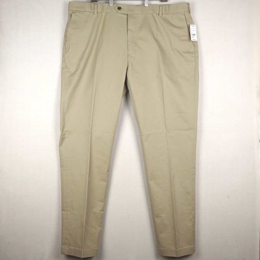 NWT Brooks Brothers Advantage Chino Milano Mens 44 X 34 Light Khaki Slim Stretch